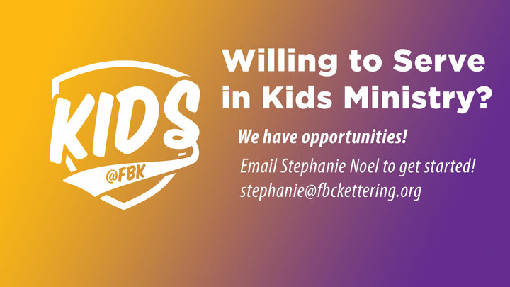 SUGARCREEK CAMPUS - FBK KIDS MINISTRY | VOLUNTEER: On-boarding Process logo