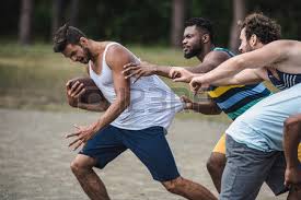 Men playing football