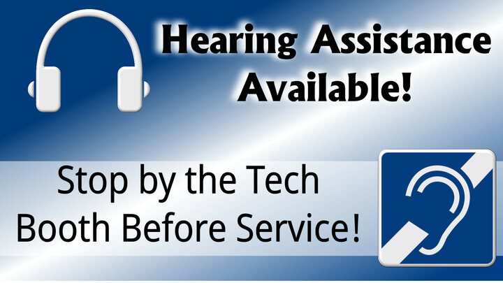 Hearing Assistance - Available in Sanctuary logo