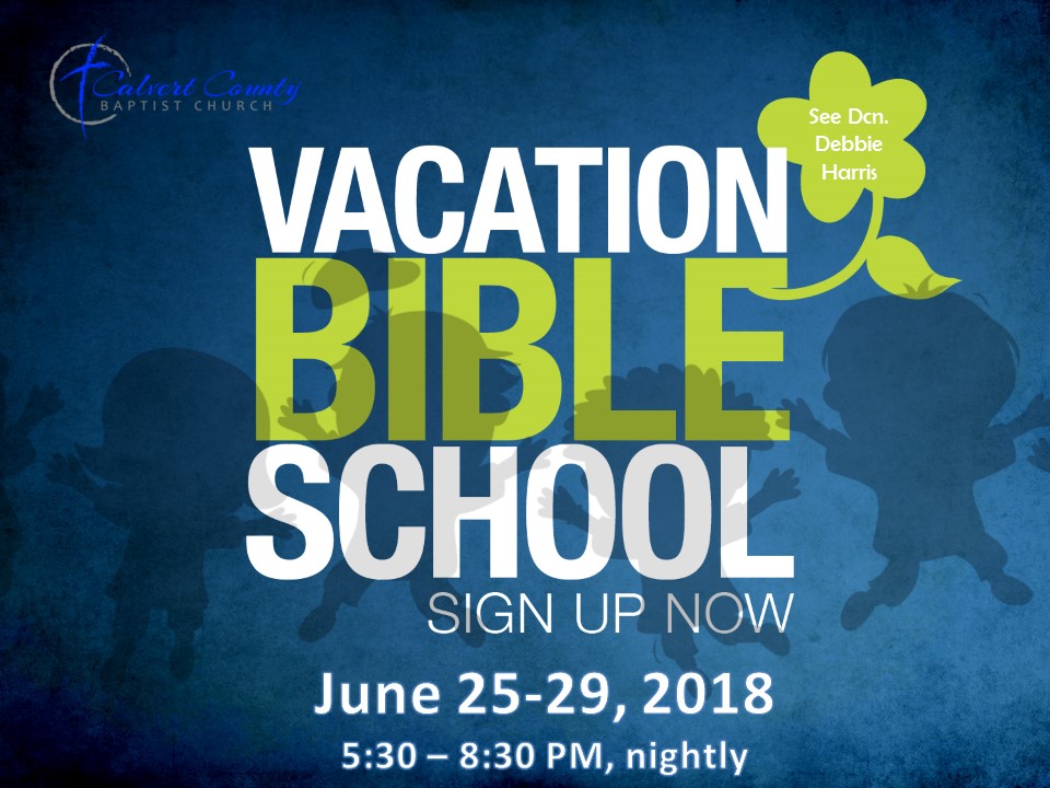 Vacation bible school june 25 29 530 830 pm nighly