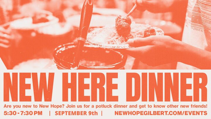 New Here Dinner logo