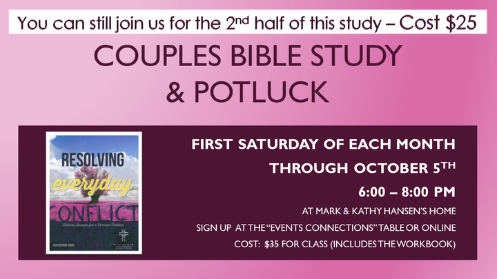 Couples Study "Resolving Everyday Conflict" & Potluck logo image