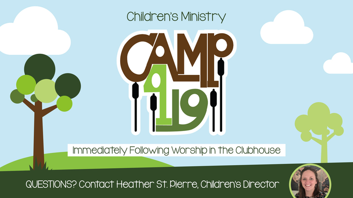 Church. Greenfield Camp 4:19 Kids Ministry logo