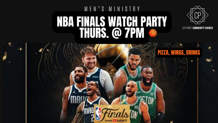 NBA Finals Game 1 Watch Party (Men's Ministry) logo