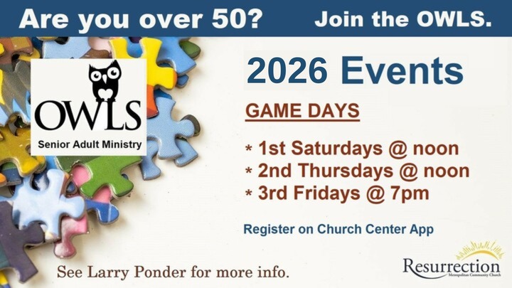 OWLS 3rd Friday Game Night, 7-9 pm logo