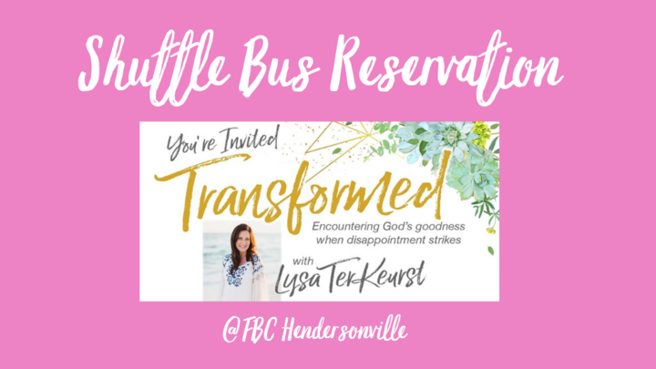 Women's Shuttle Bus to Transformed with Lysa TerKeurst logo image