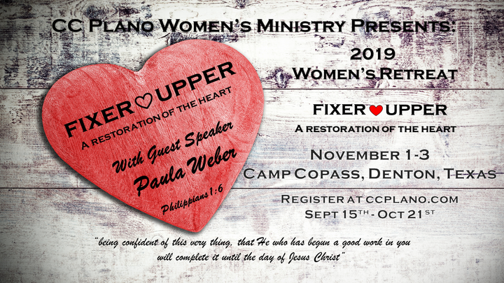 2019 Women's Retreat "Fixer Upper" Registration Opens 9/15/19 @ 6:00am logo image