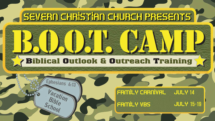 Vacation Bible School (2019), "Boot Camp" logo image