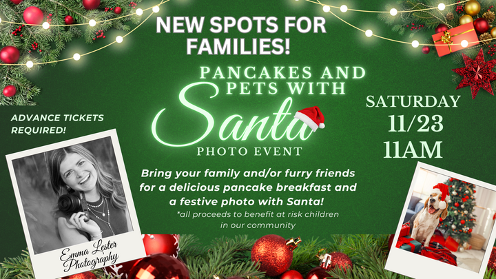 Pancakes and Pet Photos with Santa 11am logo