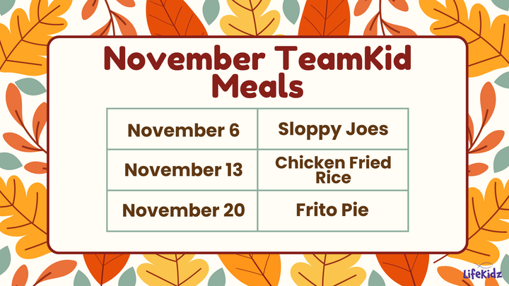November TeamKid Menu logo