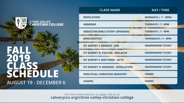 Fall 2019 Christian College Class Registration - CREDIT CLASSES logo image