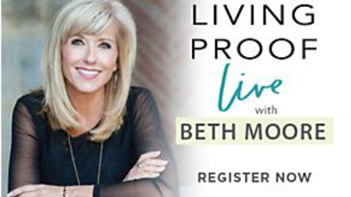 Beth Moore **Living Proof** Simulcast and lunch logo image