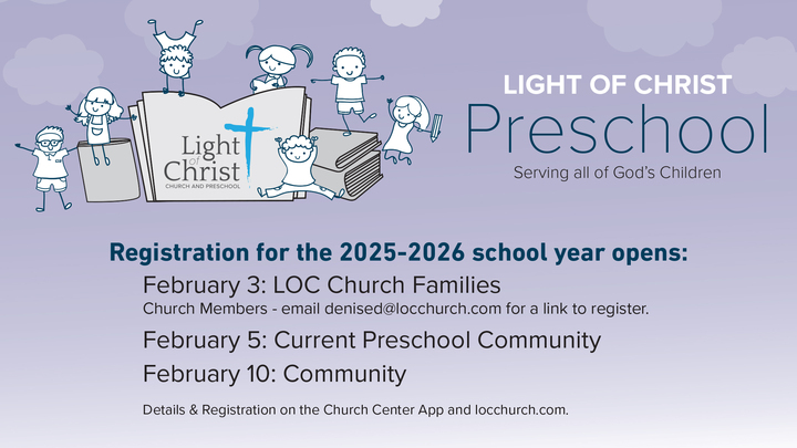 Preschool Registration 2025-2026 logo