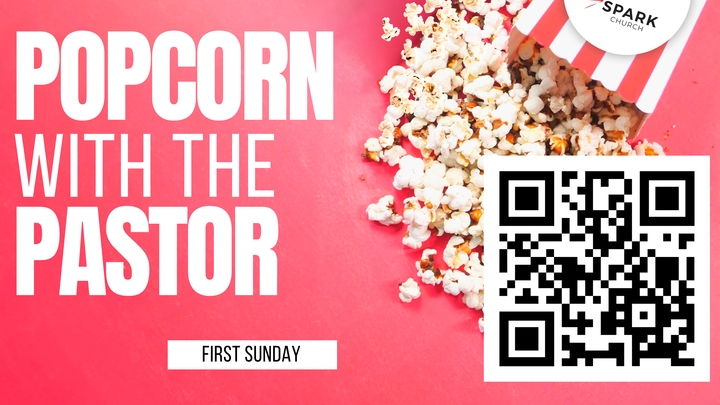Popcorn with the Pastor! logo