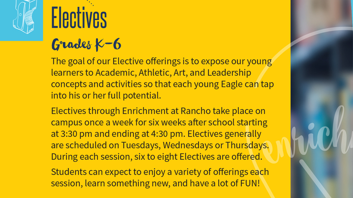 Enrichment's Session I Electives logo image