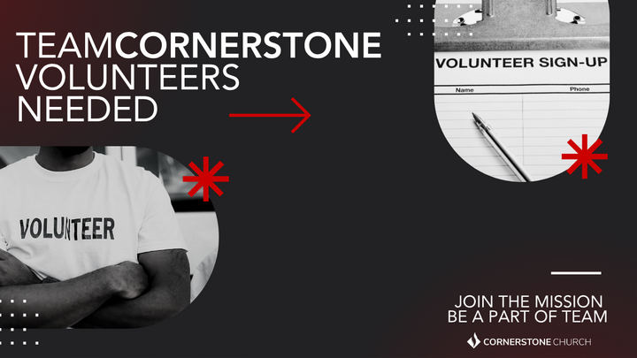 TeamCornerstone Volunteers Needed! logo