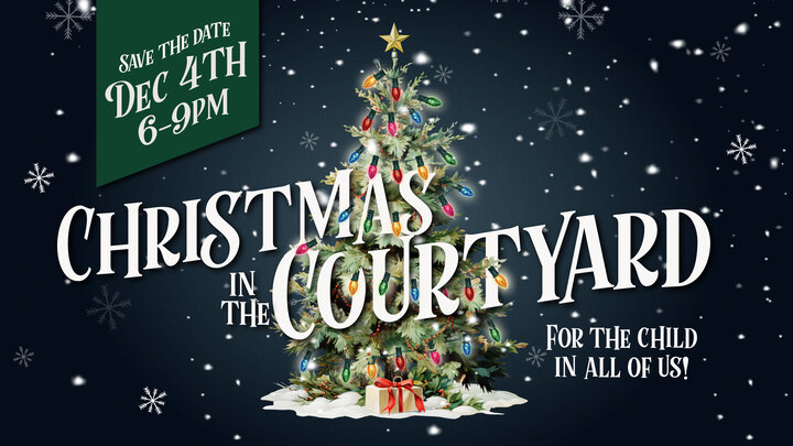 Christmas in the Courtyard 6-9pm logo