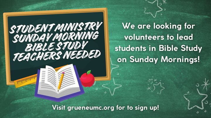 Volunteer Opportunity: Student Ministry Sunday Morning Bible Study Teachers logo