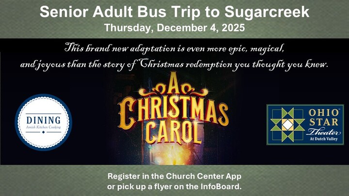 Senior Adult Bus Trip to Sugarcreek logo