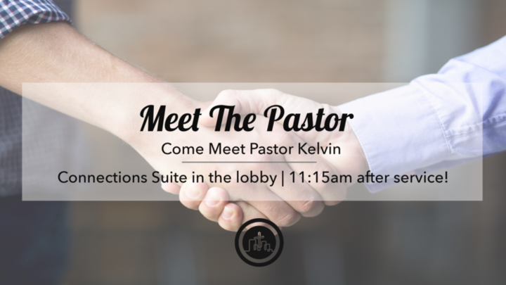 September Meet the Pastor logo image