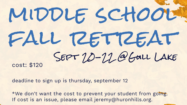 Middle School Fall Retreat logo image