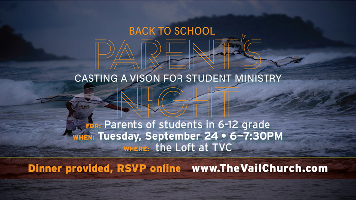 Back to School Student Ministry Parent's Night logo image