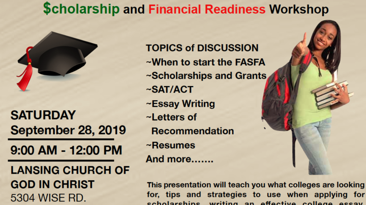 2019 Fall College Scholarship and Financial Readiness Workshop logo image