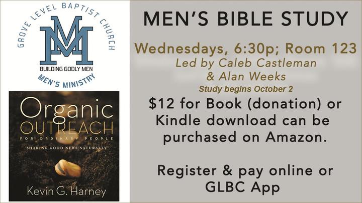 Men's Bible Study - "Organic Outreach for Ordinary People: Sharing Good News Naturally" logo image