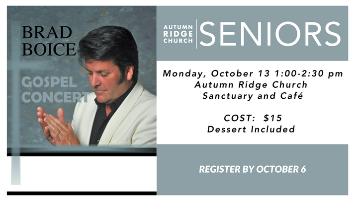 AUTUMN RIDGE SENIORS Gospel Concert with Brad Boice - October 13, 2025 logo