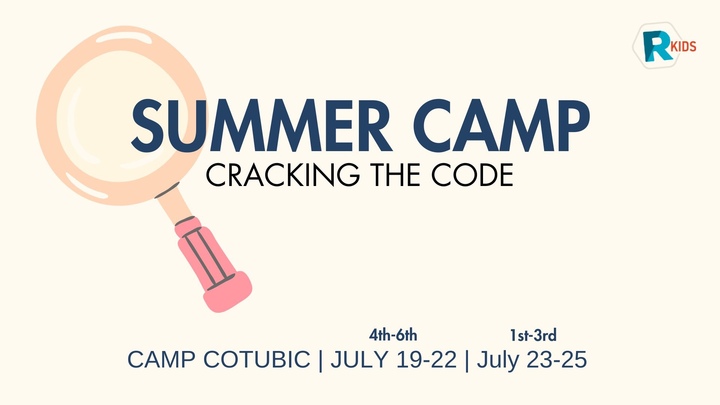 R-Kids Camp Cotubic | 2026 | Crack the Code logo