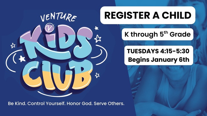 Venture Kids Club - - - - - - - - - -  Child Registration Page logo