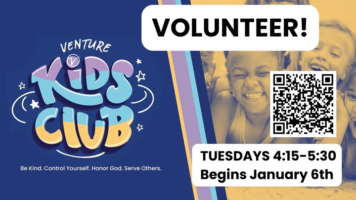 Venture Kids Club - - - - - - - - - -   Volunteer Page logo