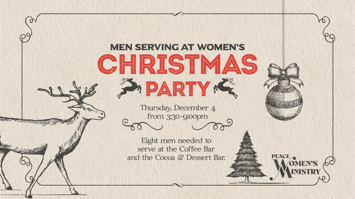 Men Serving at Women's Christmas Party logo
