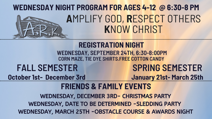 A.R.K. Wednesday Children's Ministry Program 2025-2026 logo