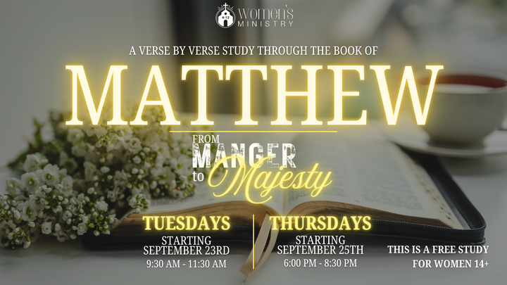 Women's Bible Study of the book of Matthew, "From Manger to Majesty" logo