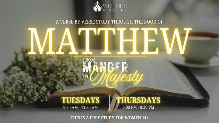 Women's Bible Study of the book of Matthew, "From Manger to Majesty" logo