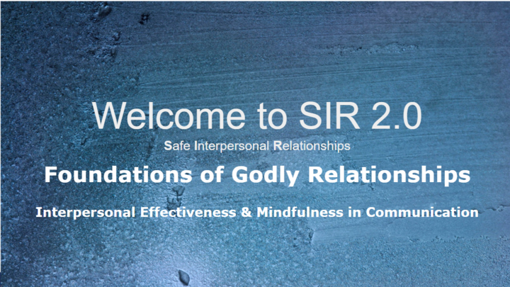 SIR 2.0 Foundations of Godly Relationships logo