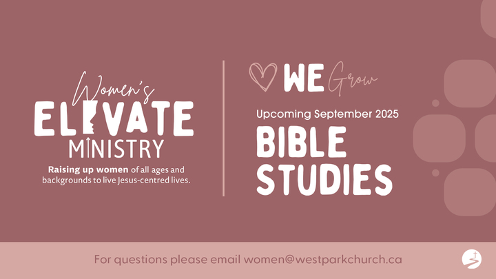 Women's Elevate l WE Grow September Bible Studies 2025 logo