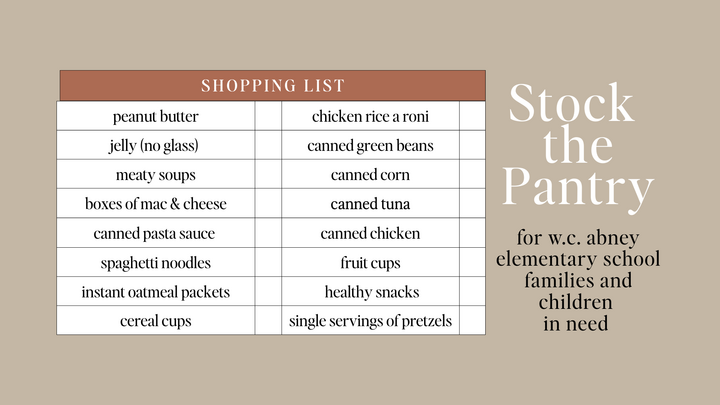 Stock the Pantry Fall Food Drive for Abney logo
