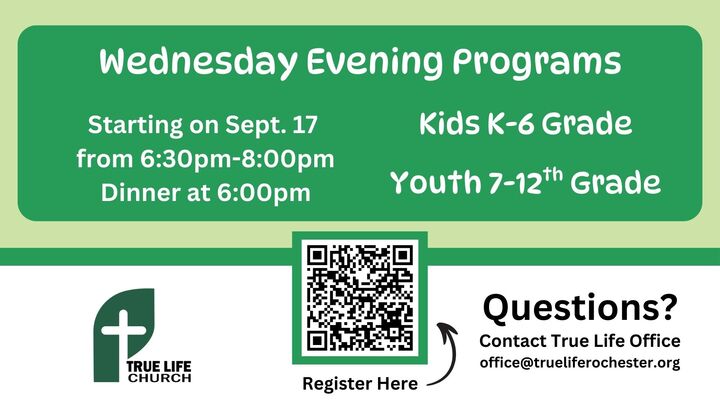 Wednesday Evening Kids and Youth Programs 2025-2026 logo