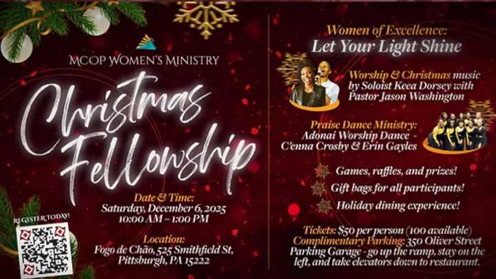MCOP Women’s Ministry Christmas Fellowship: “Women of Excellence: Let Your Light Shine” logo