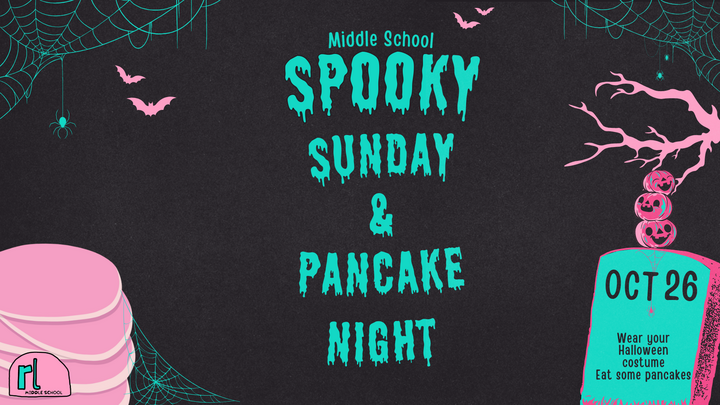 Middle School Spooky Sunday and Pancake Night logo