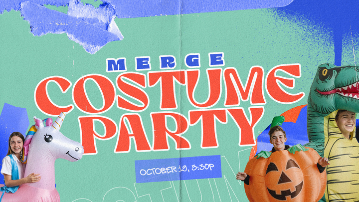 Merge+ Costume Party logo