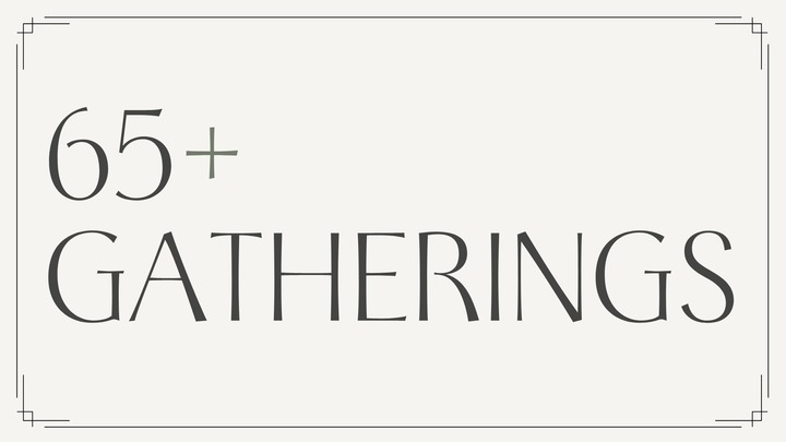 65+ 2026 Gatherings logo