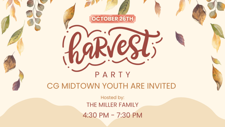 Youth Ministry Harvest Party • October 26th logo