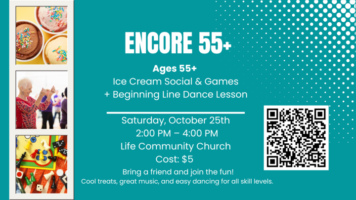 Encore 55+ Ice Cream Social & Line Dancing Event logo