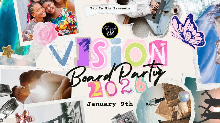 Tap In Sis X Fresh Oil: Vision Board Party logo