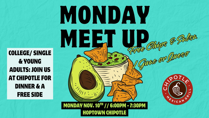 MONDAY MEET UP: College/ Single & Young Adults Gathering logo
