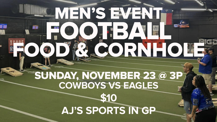 Football, Food, & Cornhole logo