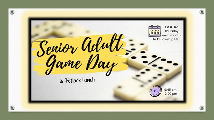 Senior Adult Game Day and Potluck Lunch logo